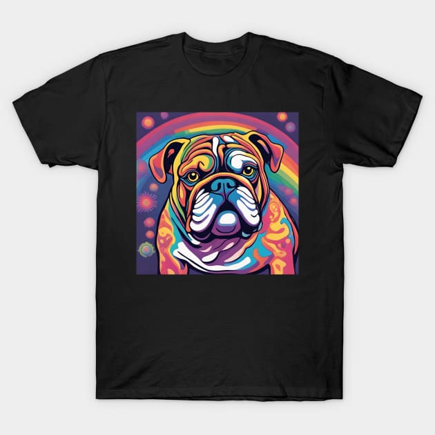 Psychedelic Bulldog T-Shirt by tocksickart